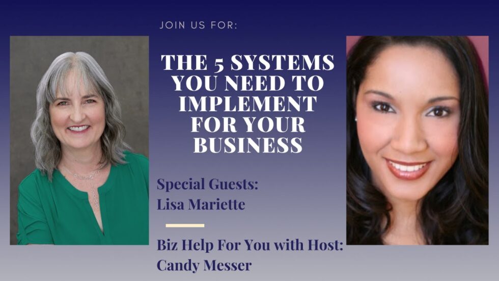 The 5 Systems You Need to Implement for Your Business with Lisa ...