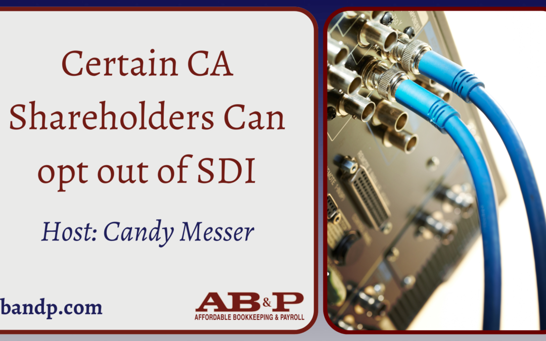 Certain CA Shareholders Can opt out of SDI
